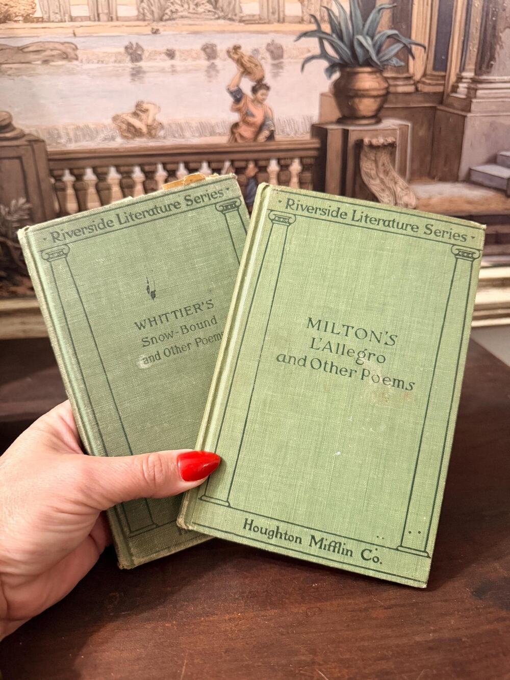 Antique 1800s Riverside Literature Series Poetry Books Set of 2 Houghton Mifflin